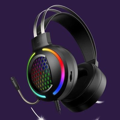 Headphone with Built-in Cable USB Wired HIFI 7.1 Speaker Microphone Gaming RGB Headset