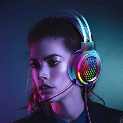 Headphone with Built-in Cable USB Wired HIFI 7.1 Speaker Microphone Gaming RGB Headset