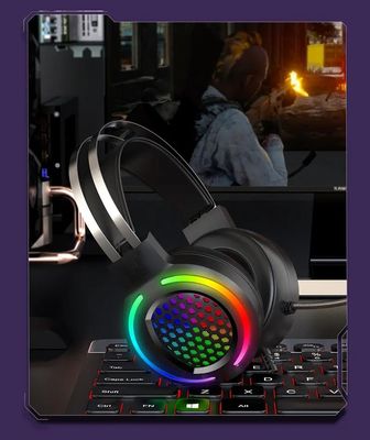 Headphone with Built-in Cable USB Wired HIFI 7.1 Speaker Microphone Gaming RGB Headset