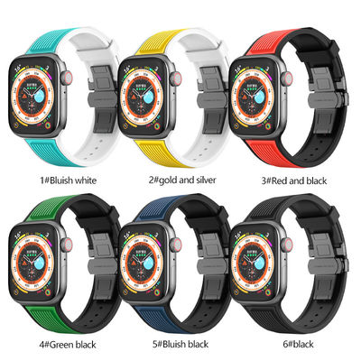 10 Color Options Butterfly Buckle Watch Straps for i Watch Series Ultra 8 7 6 5 4 Se