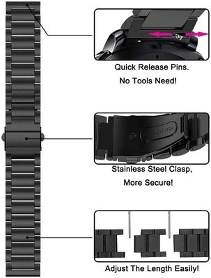 Folded Safety Buckle Metal Watchband for SamSung Watch 5 100% Professional QC Passed
