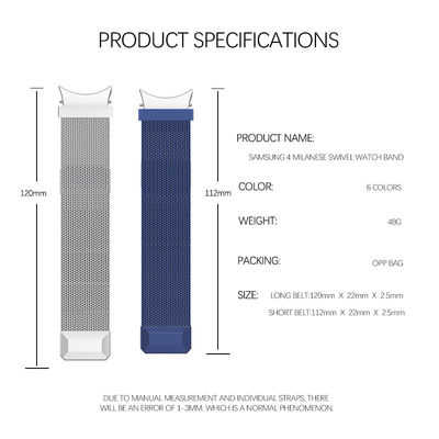 304 Stainless Steel Watch Band for Samsung Galaxy Watch 4 6 Colors and 48G Capacity