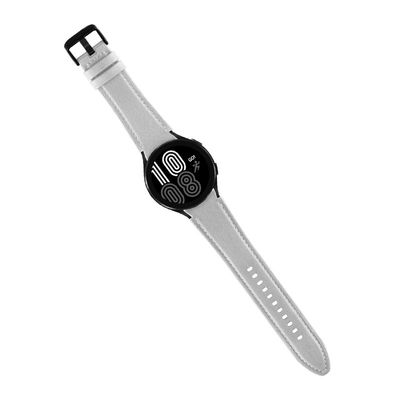 20mm Silicone Leather Watch Band Retro Replacement for Samsung Watch Series Band Width