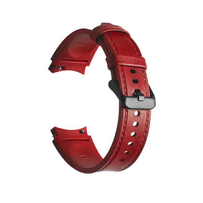 20mm Rubber Leather Watch Band Compatible with Samsung Watch Series Retro Replacement