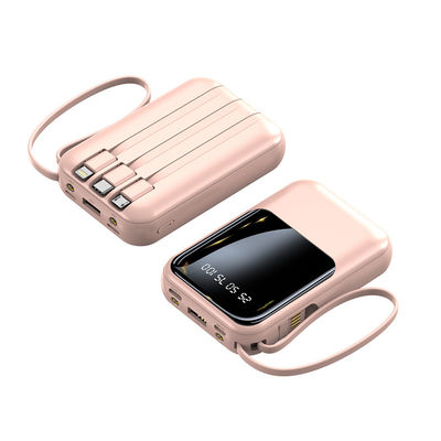 Socket Standard 10000mAh Mini Power Bank LED Display Power Charger with 4 Cables
