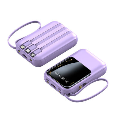 Socket Standard 10000mAh Mini Power Bank LED Display Power Charger with 4 Cables