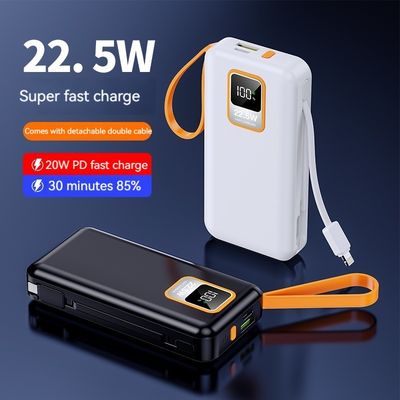 Outdoor 10000mAh TC Port Mini 22.5W Fast Charging Power Bank with Cable and Real Capacity