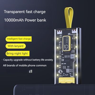 TYPE-C Input Interface Power Bank Transparent 10000mAh Mobile Power Supply for iPhone 15 14