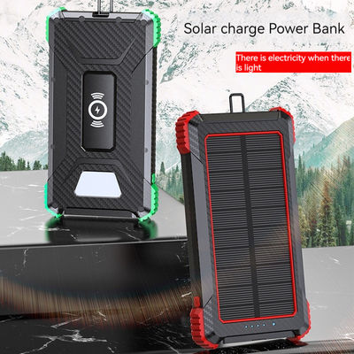 Wireless Output 5W Solar Power Bank 2.1A Output 10000mAh for iPhone 15 Outdoor Charging