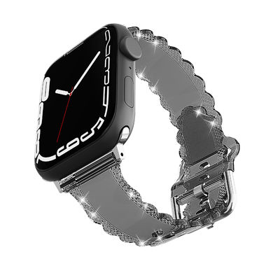 Popular Luxury Style for Apple Watch 45mm Clear Glitter Lace Diamond Replacement Band