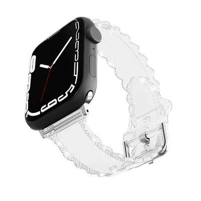 Popular Luxury Style for Apple Watch 45mm Clear Glitter Lace Diamond Replacement Band