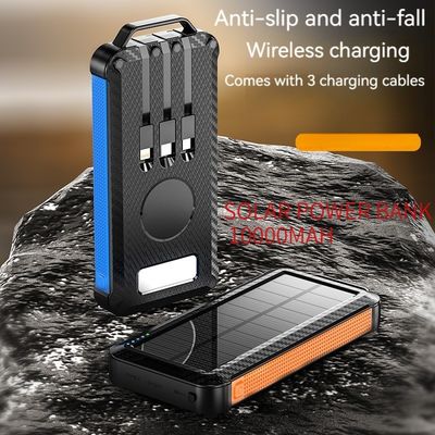Li-Polymer Battery Solar Power Bank 10000mAh for iPhone 15 Wireless Charging and Outdoor