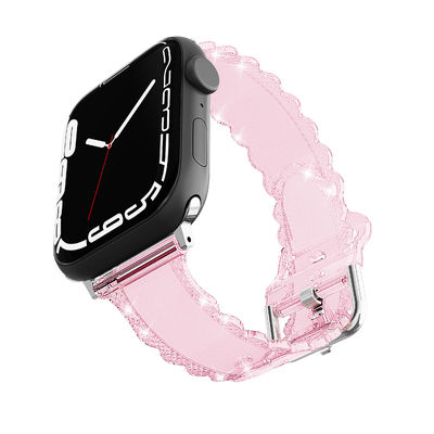 Popular Luxury Style for Apple Watch 45mm Clear Glitter Lace Diamond Replacement Band