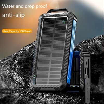 Li-Polymer Battery Solar Power Bank 10000mAh for iPhone 15 Wireless Charging and Outdoor