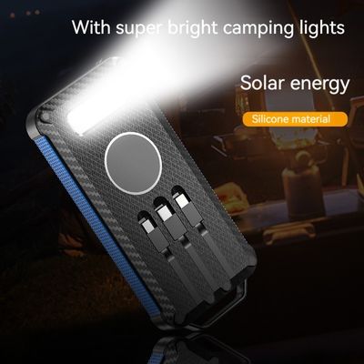 Li-Polymer Battery Solar Power Bank 10000mAh for iPhone 15 Wireless Charging and Outdoor