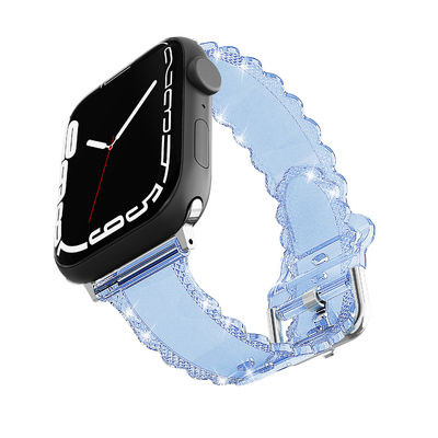 Popular Luxury Style for Apple Watch 45mm Clear Glitter Lace Diamond Replacement Band