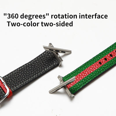 OEM ODM Double Sided Band Leather Watchband for Apple Watch Band 38 40 41 42 44 45mm Strap