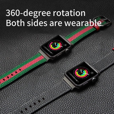OEM ODM Double Sided Band Leather Watchband for Apple Watch Band 38 40 41 42 44 45mm Strap