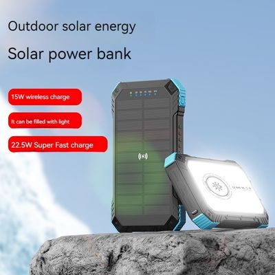 Quick Charge Support 3A Output 22.5W Solar Power Bank for Smartphones 20000mAh