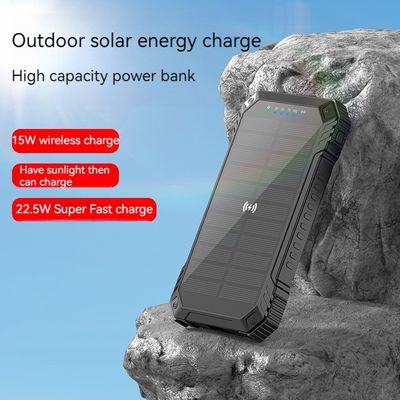 Quick Charge Support 3A Output 22.5W Solar Power Bank for Smartphones 20000mAh