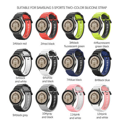 Custom Dual Color Silicone Watchband for Samsung Galaxy Watch 5 Pro