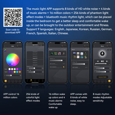 Wireless Charger with Alarm Clock Digital App Control RGB Light Wireless Speaker