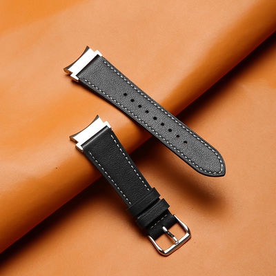 20mm Leather Watch Band for Samsung Galaxy Watch 4 Quick Release Genuine Leather Strap